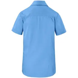 Ladies Short Sleeve Empire Shirt Sky Blue Back
